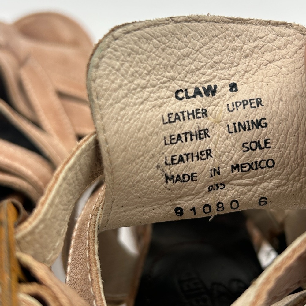 Freebird By Steven Brown Claw Sandal Strappy Genuine Leather Boho Gladiator 8 - Picture 8 of 9